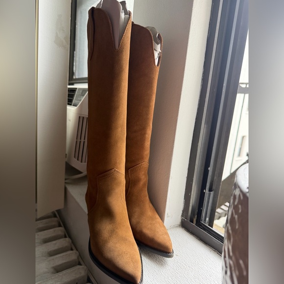 Mango Brown Suede Knee-High Boots - Picture 4 of 7